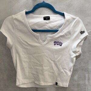 Nike White TCU Women's Crop Top